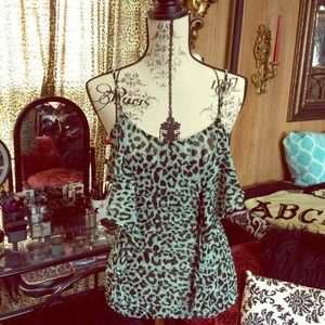 Leopard Mint Top